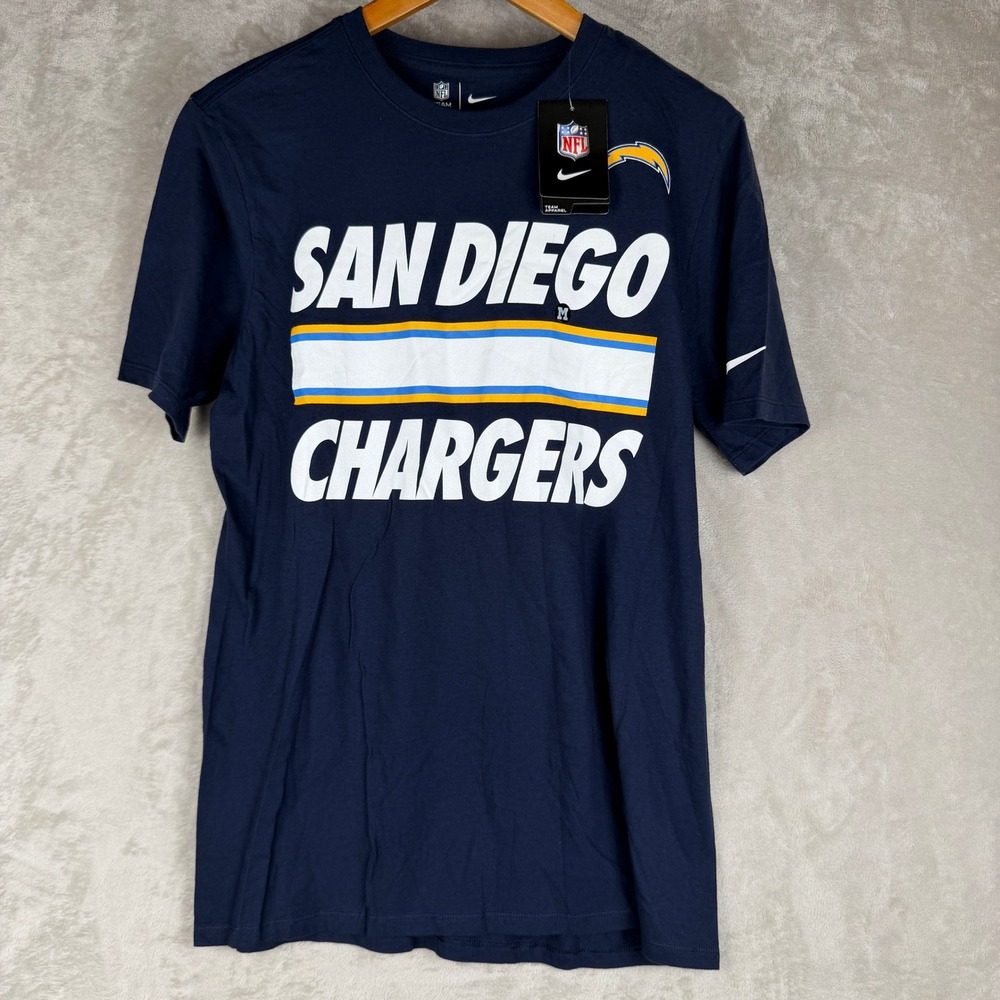 Nike NFL San Diego Chargers Navy Blue Graphic T-Shirt Athletic Cut Medium NWT